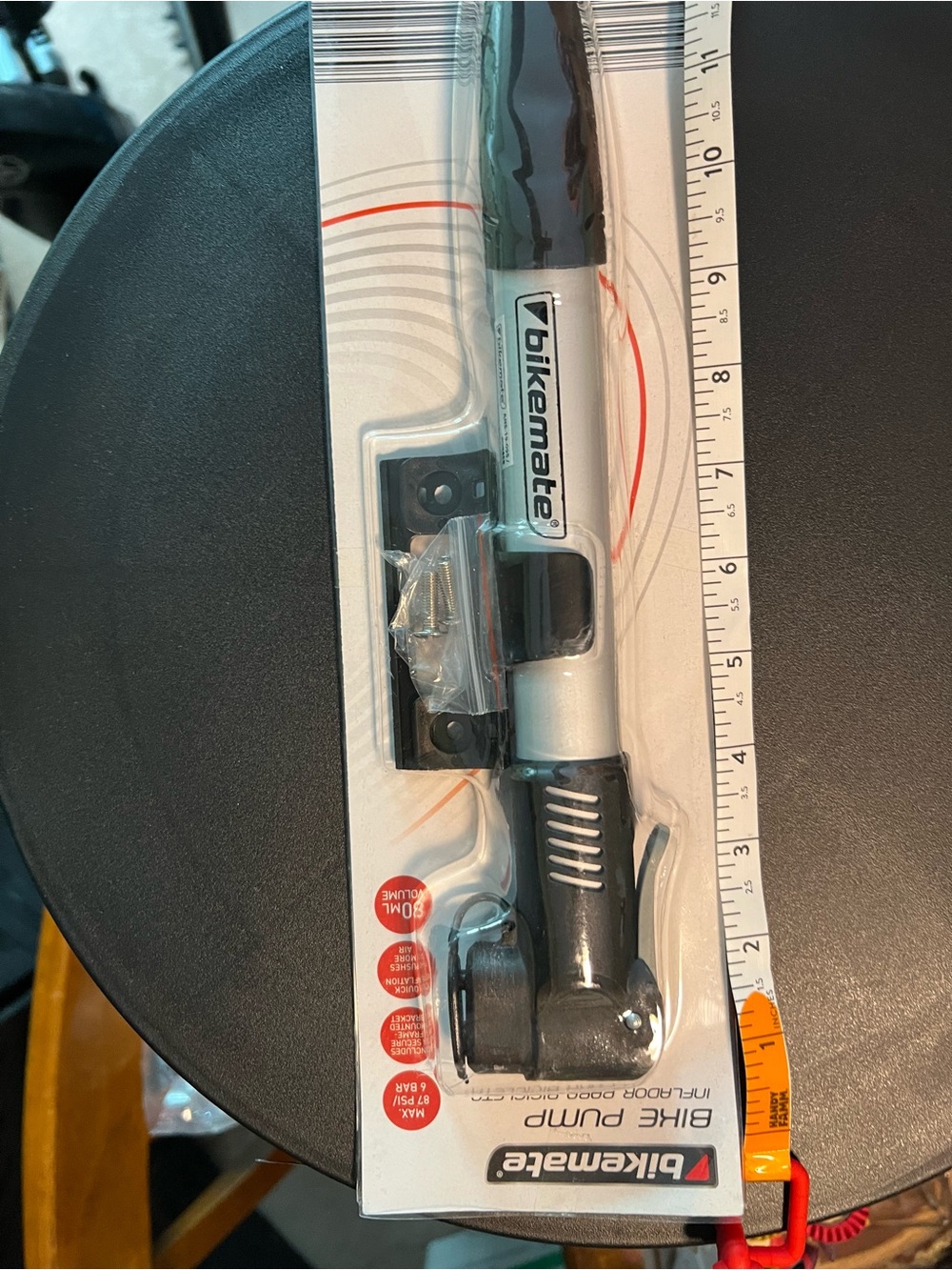 Compact Hand Bike Pump - Black/Silver